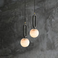 Hulda Natural Marble Pendant Light: Polished Copper & Authentic Veining